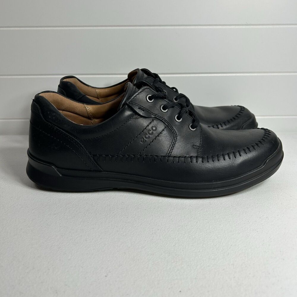 ECCO Men’s Shoes Size 12 EU 46 Extra Wide Black Leather Oxford Lace Up Comfort